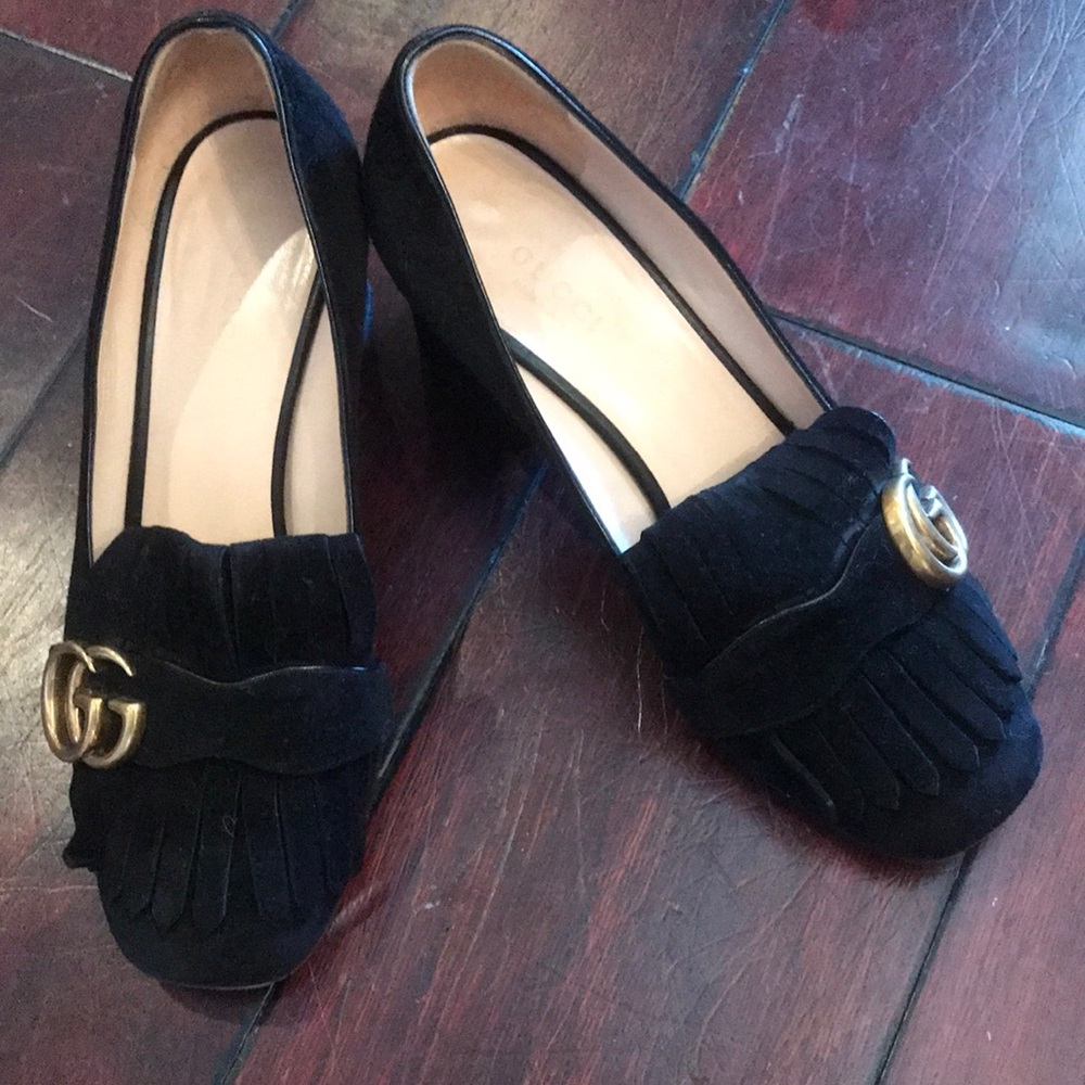 Gucci Black Suede Marmont Shoes